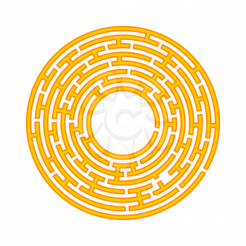 Abstract round maze. Game for kids. Puzzle for children. Labyrinth conundrum. Flat vector illustration isolated on white background. With place for your image