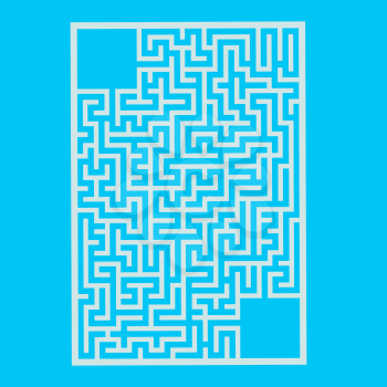 Abstract rectangular maze. Game for kids. Puzzle for children. Labyrinth conundrum. Flat vector illustration isolated on color background. With place for your image