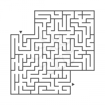 Abstract square maze. Game for kids. Puzzle for children. One entrance, one exit. Labyrinth conundrum. Flat vector illustration. With place for your image