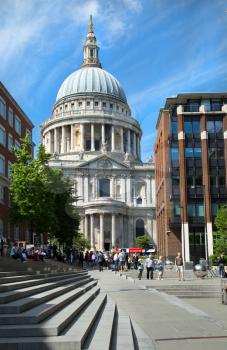 LONDON-UNITED KINGDOM, June 5 2017:  St Paul's Cathedral is one of the most famous and recognisable sights of London. Its dome, has dominated the skyline for over 300 years in London, UK.