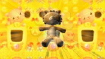 Royalty Free HD Video Clip of a  Rotating Teddy Bear With a Moving Border Background