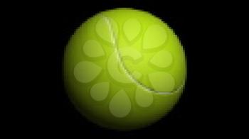 Royalty Free Video of a Turning Tennis Ball